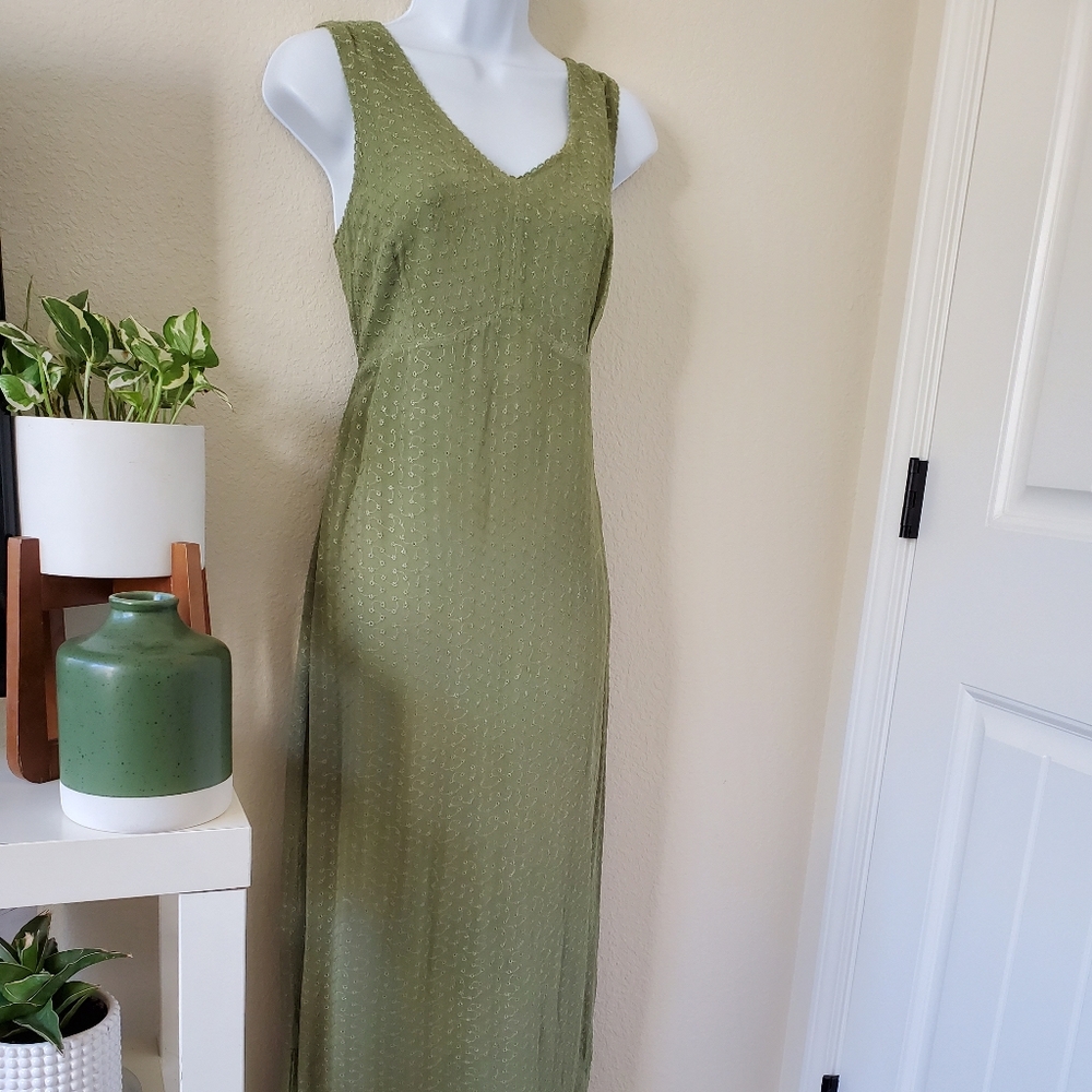 Sage green spirit de coup lace embroidered long